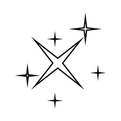 Black and white star icon with a different flat star style, vector illustration. eps 10
