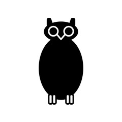 Owl Black Stroke flat Icon