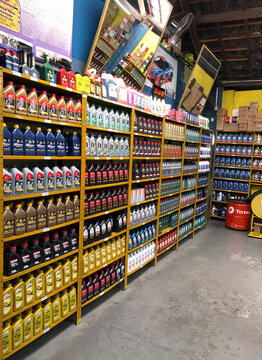 September 11, 2020. Piracicaba, SP, Brazil. Stock with lots of oils and car filters to change.