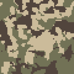 Digital  camo. Seamless digital camouflage pattern. Military camouflage texture. Green, brown. forest, soldier, camouflage. Vector fabric textile print designs. 