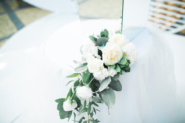 Decorations for the wedding ceremony. Beautiful flowers