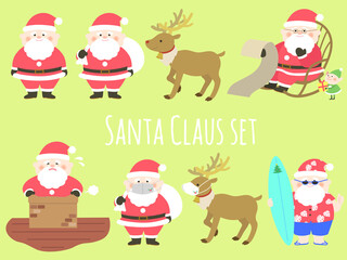 Obraz na płótnie Canvas かわいいサンタクロースのセット　クリスマス