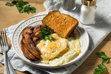 Homemade Over Easy Eggs with Bacon