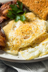 Homemade Over Easy Eggs with Bacon