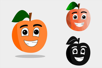 Vector Illustration of Cute Orange Fruit character