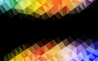 Light Multicolor, Rainbow vector triangle mosaic texture.
