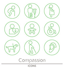 思いやりマークのアイコンのイラスト