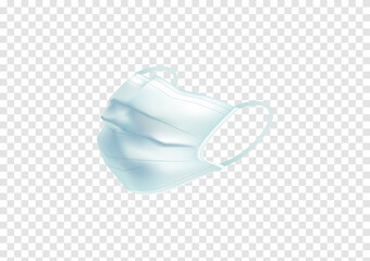 blue medical face mask vectors for antivirus and Covid19 isolated on transparency background ep04