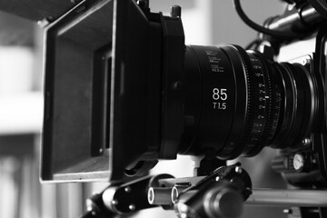 85mm lens on a digital motion picture camera.