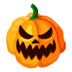 Volume Jack-o-lantern. Isolated scary halloween pumpkin Jack.