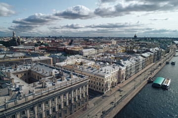 Obraz premium Aerial Townscape of Saint Petersburg City. Central District