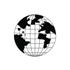 planet Earth icon. Flat planet Earth icon. on a white background. eps 10