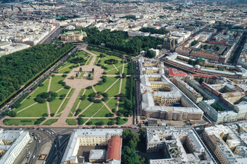 Aerial Townscape of Saint Petersburg City. Central  District