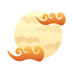 chinese cloud sky with fullmoon scene