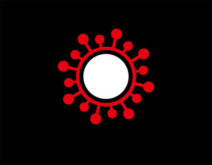 Corona Alarm Clock Flat Icon on black background in vector illustration