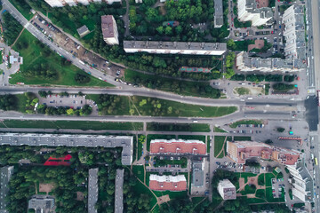 Aerial Townscape of Saint Petersburg City. Kalininsky District