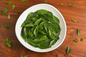 Fresh Indian curry leaves / heap of Curry leaf . Very popular used for cooking , seasoning in South India Kerala.