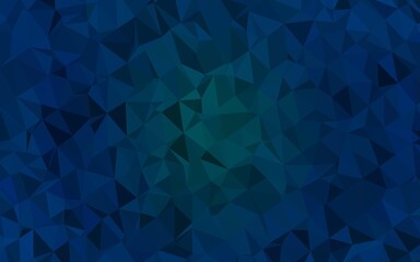 Dark BLUE vector shining triangular template.