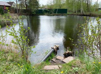 Fire pond in a country village