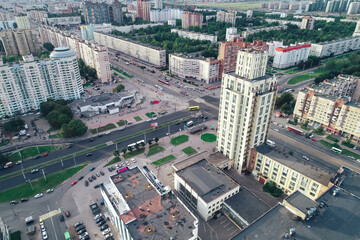 Aerial Townscape of Saint Petersburg City. Kalininsky District

