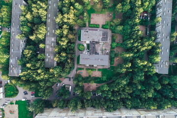 Aerial Townscape of Saint Petersburg City. Kalininsky District
