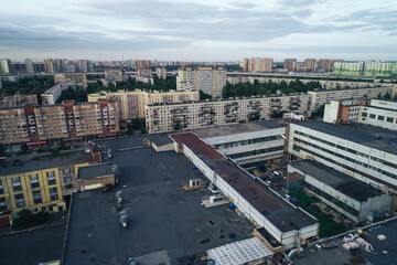 Obraz premium Aerial Townscape of Saint Petersburg City. Kalininsky District 