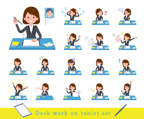 flat type business women_Study tablet