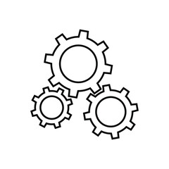 gear icon, vector illustration. Flat design style on white backround. eps 10