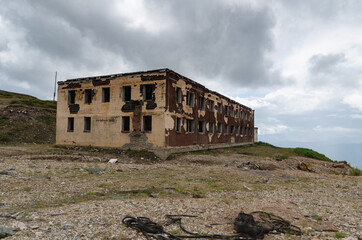 Abandoned building of a non-working mining enterprise