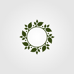 nature leaf circle vector symbol illustration design, green leaf logo