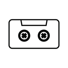 Audio cassette tape isolated vector old music retro player icon Vector Illustration on white background. eps 10