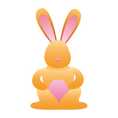 cute little rabbit seated spring animal icon