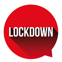 Corona virus lockdown sign red label