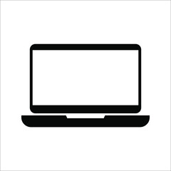 Globe on screen of laptop icon flat style in trendy design isolated. vector illustration. color editable