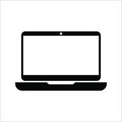 Globe on screen of laptop icon flat style in trendy design isolated. vector illustration. color editable