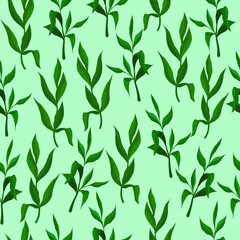 seamless pattern with bamboo leaves