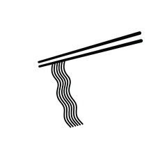 Instant Ramen Noodles, sketches of Asian food noodle logos. eps 10. with a white background