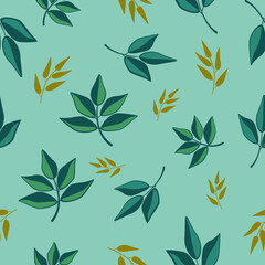 seamless pattern with green leaves