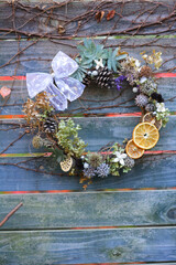 ナチュラル素材のリース