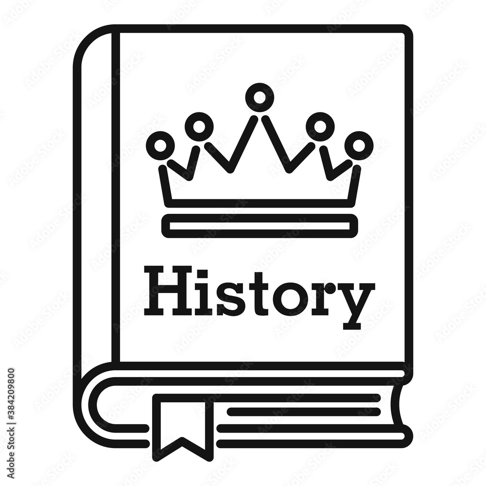 Poster university history book icon. outline university history book vector icon for web design isolated on