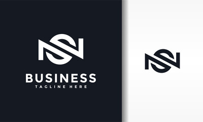 monogram letter NS logo