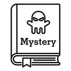 Old mystery book icon. Outline old mystery book vector icon for web design isolated on white background