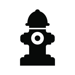 Fire hydrant icon. Black, minimalist icon isolated on white background. Fire hydrant simple silhouette. Web site page and mobile app design vector element. eps 10
