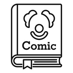 Comic genre book icon. Outline comic genre book vector icon for web design isolated on white background