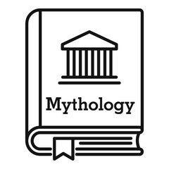 Mythology book icon. Outline mythology book vector icon for web design isolated on white background