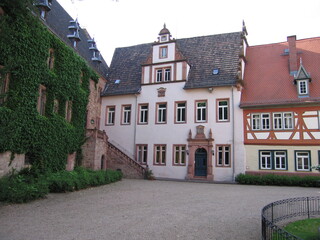 Fototapeta na wymiar Schlosshof Schloss Erbach im Odenwald