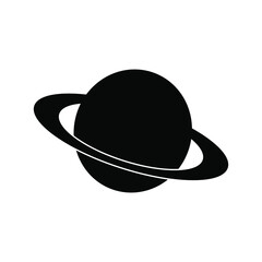 Planet Saturn with planetary ring system flat vector icon for astronomy apps and websites. eps 10