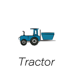 tractor hand draw icon. Element of farming illustration icons. Signs and symbols can be used for web, logo, mobile app, UI, UX