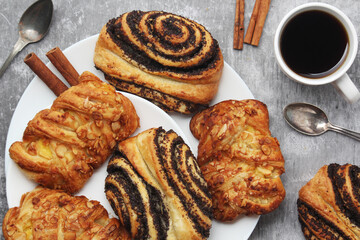 Traditional Swedish fika - a coffee break with pastries