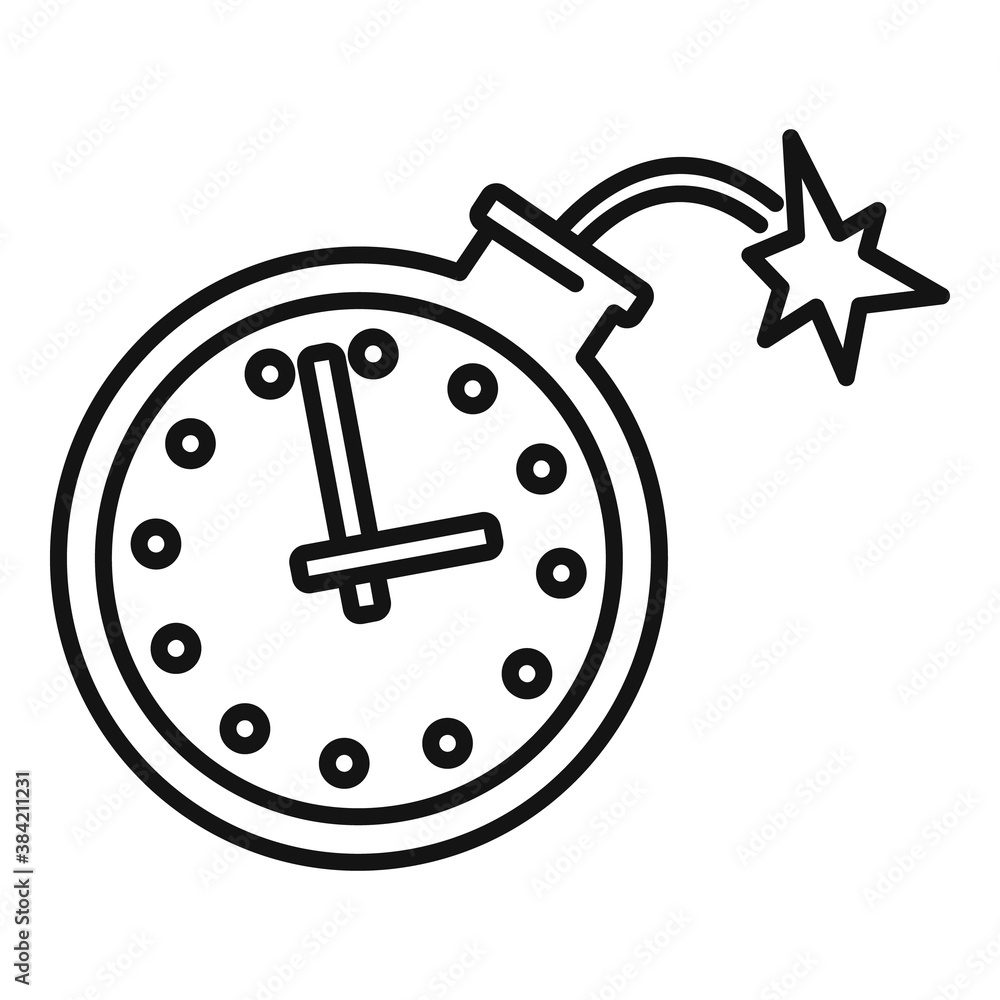 Poster deadline time bomb icon. outline deadline time bomb vector icon for web design isolated on white bac